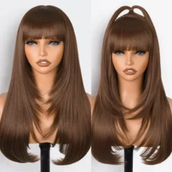 Jessie's Wig 22Inch Lace Frontal Straight Wig With Bangs 5X5 Lace Brown Color 1 Pc/Pack -Glow Up Beauty Store GUEST ae7c9db9 47d8 4501 96cc 4197b5f2a674