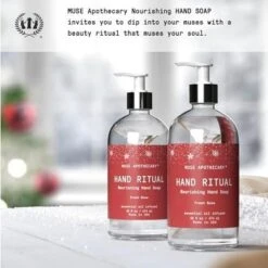 Muse Apothecary Hand Ritual - Aromatic And Nourishing Hand Soap, Infused With Natural Aromatherapy Essential Oils - 16 Oz, Fresh Snow, 2 Pack