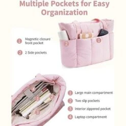 Narwey Puffer Tote Bag For Women Work With Laptop Compartment, Puffy Quilted Work Tote Bags For Travel Carry On Teacher Nurse -Glow Up Beauty Store GUEST c06c0613 ea8d 4cc3 8c73 002e50361665