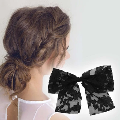 Unique Bargains Elegant Flower Bow Ribbon Hair Clips 1 Pc 3 Unique Bargains Elegant Flower Bow Ribbon Hair Clips 1 Pc