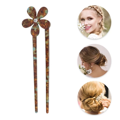 Unique Bargains Women's Five-petal Flower Chignon Pin 1 Pc 4 Unique Bargains Women's Five-petal Flower Chignon Pin 1 Pc - Image 2