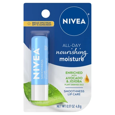 Nivea Smoothness Lip Care With Broad Spectrum SPF 15 Sunscreen, 0.17 Oz 5 Nivea Smoothness Lip Care With Broad Spectrum SPF 15 Sunscreen, 0.17 Oz - Image 3