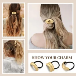 3PCS Gold Hair Ties, Metal Hair Ties For Thick Hair, Ponytail Cuffs -Glow Up Beauty Store GUEST cab6c07d e06c 470a ae2a 5e7ab57f73ef