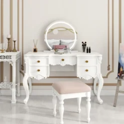 23.6" Round LED Vanity Mirror With Stand 24 23.6" Round LED Vanity Mirror With Stand -Glow Up Beauty Store GUEST cd8f1bc3 d3bc 4cf4 bb30 8751de39d62b