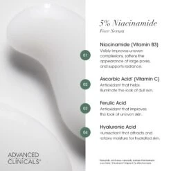 Advanced Clinicals Brightening 5% Niacinamide Face Serum W/ Vitamin C + Hyaluronic Acid For Blotchy Skin, 1.75 Fl Oz -Glow Up Beauty Store GUEST cf36f745 fa0b 46c6 af9b 63196d2d9b9a