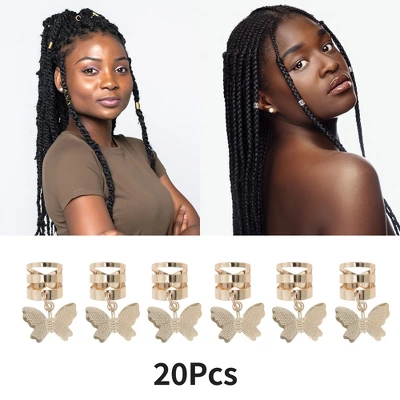 Unique Bargains Hollow Butterfly Hair Cuffs Dreadlock 20 Pcs 4 Unique Bargains Hollow Butterfly Hair Cuffs Dreadlock 20 Pcs - Image 2