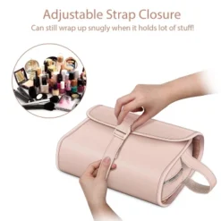 Portable Toiletry Cosmetic Travel Bag,Large Water Resistant Hanging Makeup Organizer Storage Pouch Case(Pink) -Glow Up Beauty Store GUEST d258c3e0 1edc 4c9b 8aec 9a0cf4215c15