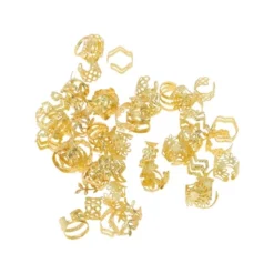 Unique Bargains Hollow 6 Styles Hair Cuffs Dreadlock Gold Tone 60 Pcs -Glow Up Beauty Store GUEST d463c672 937b 4a6e a394 e11cb90ef256