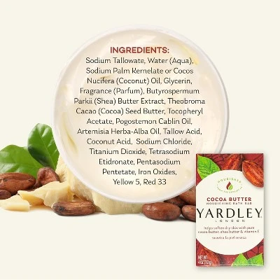 Yardley - London, Cocoa Butter, Moisturizing Bath Bar, 4.0 Oz 7 Yardley - London, Cocoa Butter, Moisturizing Bath Bar, 4.0 Oz - Image 5