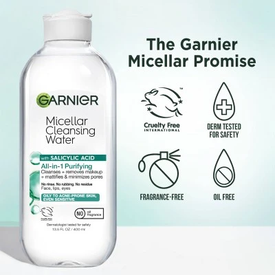 Garnier Micellar Cleansing Water With Salicylic Acid 5 Garnier Micellar Cleansing Water With Salicylic Acid - Image 3