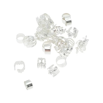 Unique Bargains Hollow Different Style Hair Cuffs Dreadlock Silver Tone 40 Pcs 6 Unique Bargains Hollow Different Style Hair Cuffs Dreadlock Silver Tone 40 Pcs - Image 4