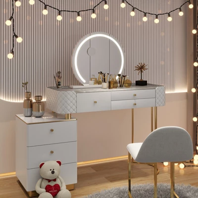 23.6" Round LED Vanity Mirror With Stand 8 23.6" Round LED Vanity Mirror With Stand - Image 6