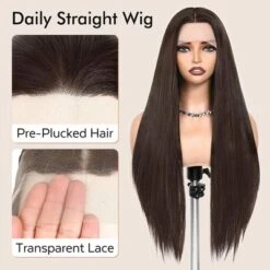Jessie's Wig 18Inch Lace Frontal Straight Wig 13X4 Lace Dark Brown 1 Pc/Pack -Glow Up Beauty Store GUEST e480d4c2 1529 4ab1 a640 83b5a938887a