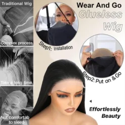 Jessie's Wig 10-30Inch Lace Frontal Straight Glueless Wig 5X6 Lace Natural Black 1 Pc/Pack -Glow Up Beauty Store GUEST e770086d b37a 40f1 9439 cd72638a1f1d