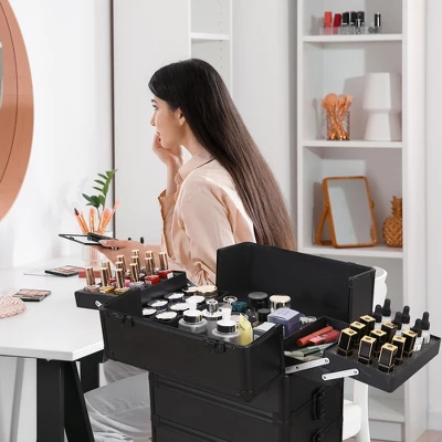 4 In 1 Rolling Makeup Case With Drawers 8 4 In 1 Rolling Makeup Case With Drawers - Image 6