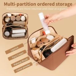 Travel Makeup Bag,Large Capacity Cosmetic Bags For Women,Waterproof Portable Pouch Open Flat Toiletry Bag -Glow Up Beauty Store GUEST ed630e80 b39d 45f4 810b f53eaee64fd1
