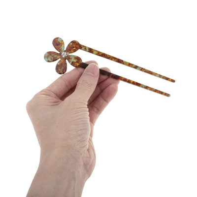 Unique Bargains Women's Five-petal Flower Chignon Pin 1 Pc 6 Unique Bargains Women's Five-petal Flower Chignon Pin 1 Pc - Image 4