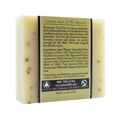 Plantlife Rosemary Tea Tree Bar Soap – Moisturizing, Soothing, Handcrafted, Plant-Based – Made In California, 4oz 3 Plantlife Rosemary Tea Tree Bar Soap – Moisturizing, Soothing, Handcrafted, Plant-Based – Made In California, 4oz