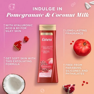 Caress Body Wash, Tahitian Pomegranate & Coconut Milk, 20Oz 5 Caress Body Wash, Tahitian Pomegranate & Coconut Milk, 20Oz - Image 3