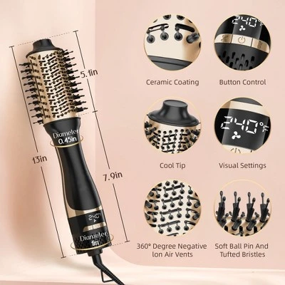 NICEBAY Hair Dryer Brush Blow Dryer Brush In One, Hot Hair Brush Styler Volumizer Oval Titanium Barrel, Hot Air Straightener For Smooth Frizz-Free 3 NICEBAY Hair Dryer Brush Blow Dryer Brush In One, Hot Hair Brush Styler Volumizer Oval Titanium Barrel, Hot Air Straightener For Smooth Frizz-Free