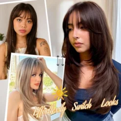 Jessie's Wig 22Inch Lace Frontal Straight Wig With Bangs 5X5 Lace Brown Color 1 Pc/Pack -Glow Up Beauty Store GUEST f5373bd8 0889 4354 898f 61c55dc22ed8